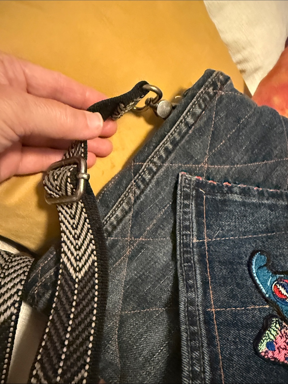 Grateful Dead! Handmade OOAK Denim embroidered GNOME MushroomCrossbody Bag - Picture 13 of 14